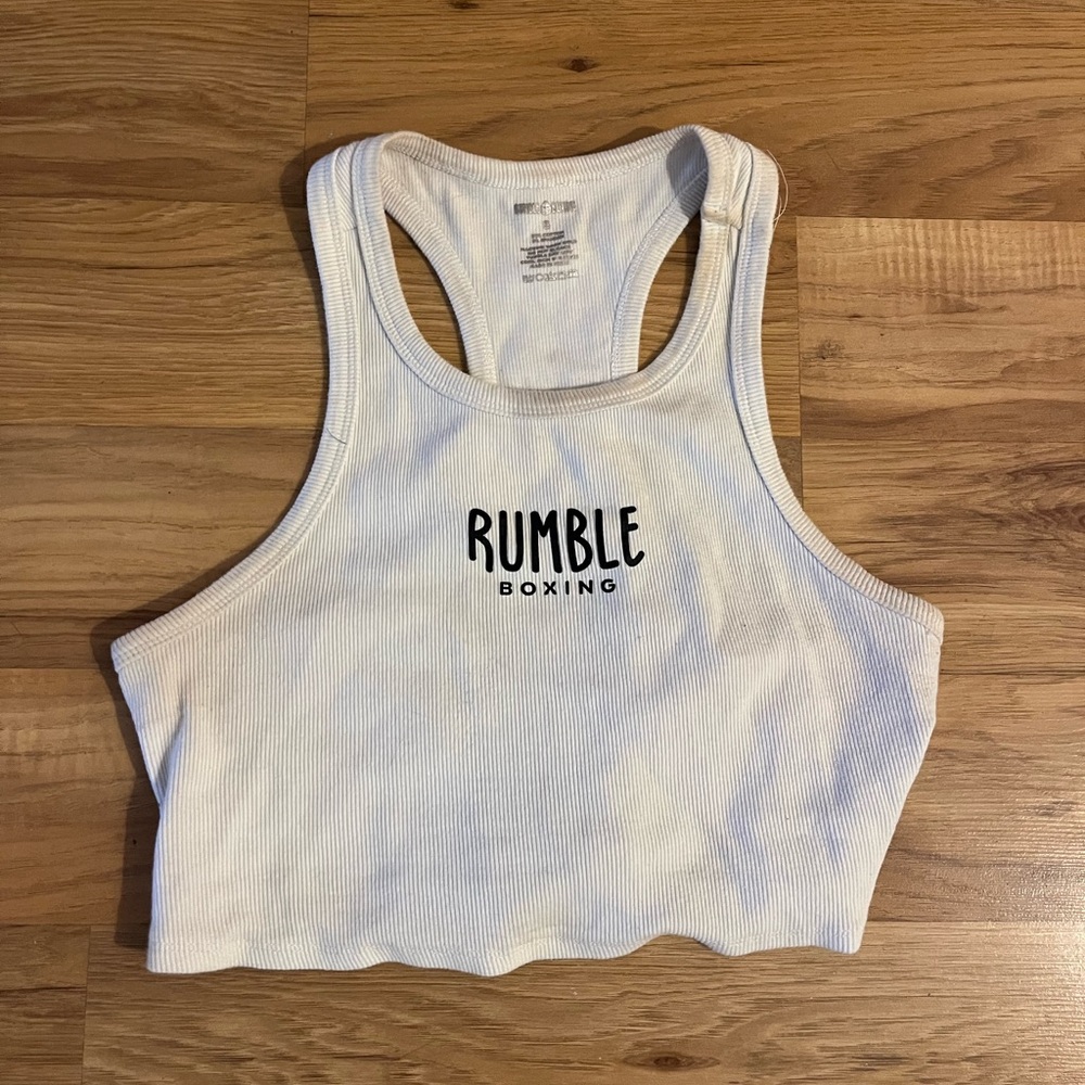 White Rumble Boxing Crop Tank